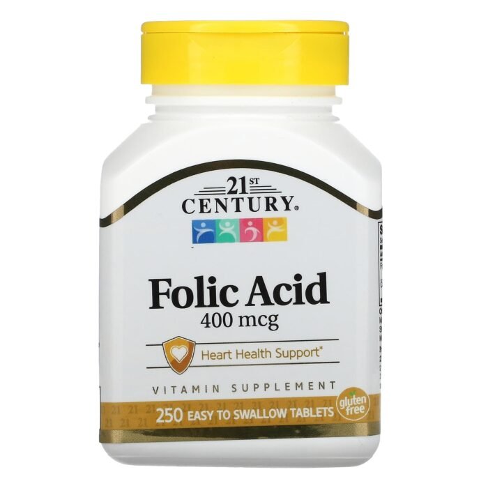 15-_1.jpg 21st Century Folic Acid, 400 mcg, 250 Tablets — 21St soin beauté au Maroc