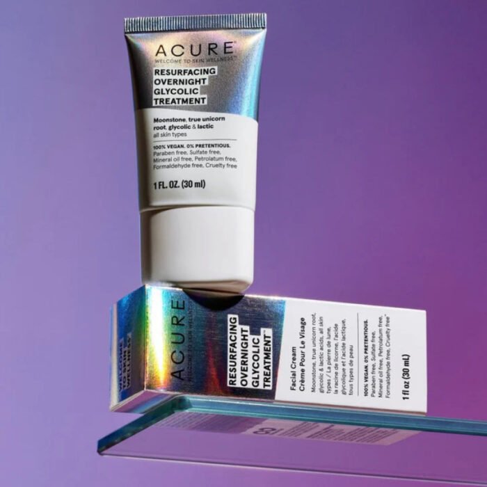 ACURE Resurfacing Overnight Glycolic Treatment — Acure gommage visage au Maroc