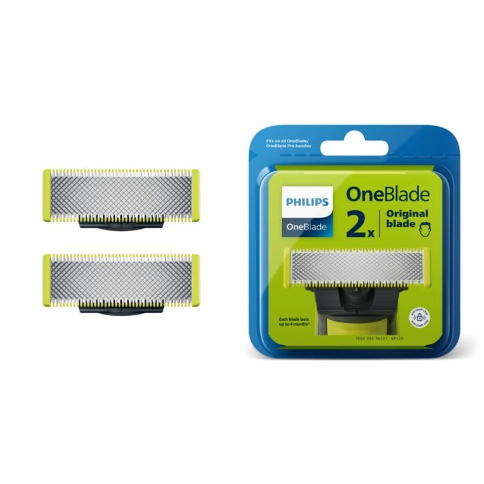 71HccYSwp9L.jpg Lames de rechange Philips QP220/50 pour rasoir OneBlade - Pack de 2 - Noir — Lames coffret cadeau beauté au Maroc