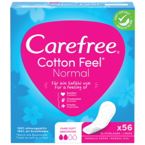 Carefree Cotton Feel Normal 56 pantyliners.