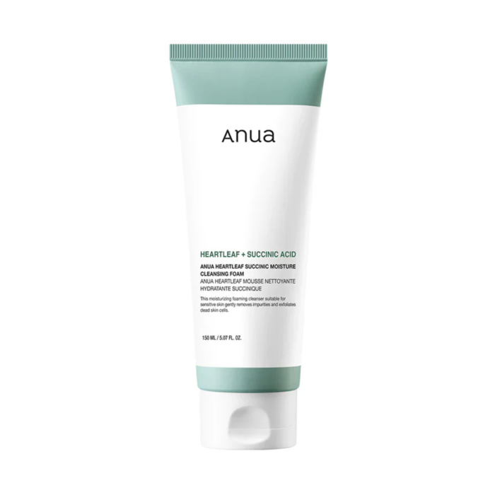 Design_sans_titre_-_2026-03-12T160405.787.png Anua Heartleaf Succinic Cleansing Foam 150ml — Anua nettoyant visage au Maroc
