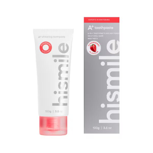 Hismile_A_Whitening_Toothpaste_-_Strawberry2.jpg Hismile A+ Whitening Toothpaste - Strawberry — Hismile soin bucco-dentaire au Maroc