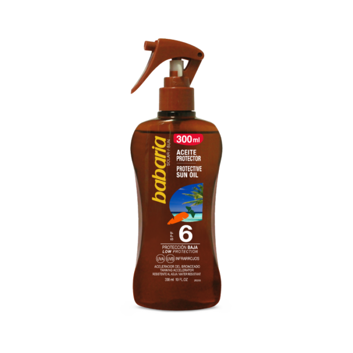 BABARIA Spray Huile solaire Protectrice Carottine SPF-6 300ml — Babaria crème solaire visage au Maroc