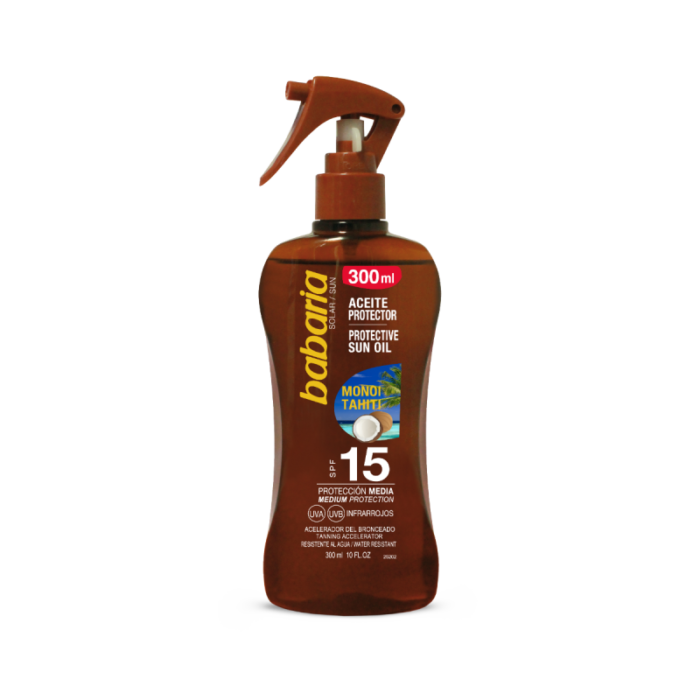BABARIA Spray Huile solaire ProtectriceAu Monoi De Tahiti SPF-15 300ml — Babaria crème solaire visage au Maroc