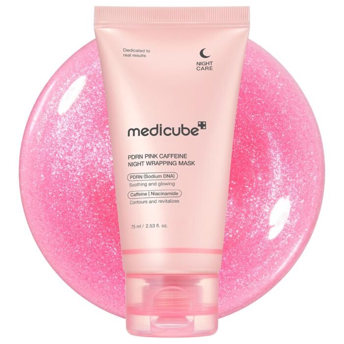 MedicubePDRNPinkCaffeineNightWrappingMask-75ml.jpg Medicube PDRN Pink Caffeine Night Wrapping Mask 75ml — Medicube masque visage au Maroc
