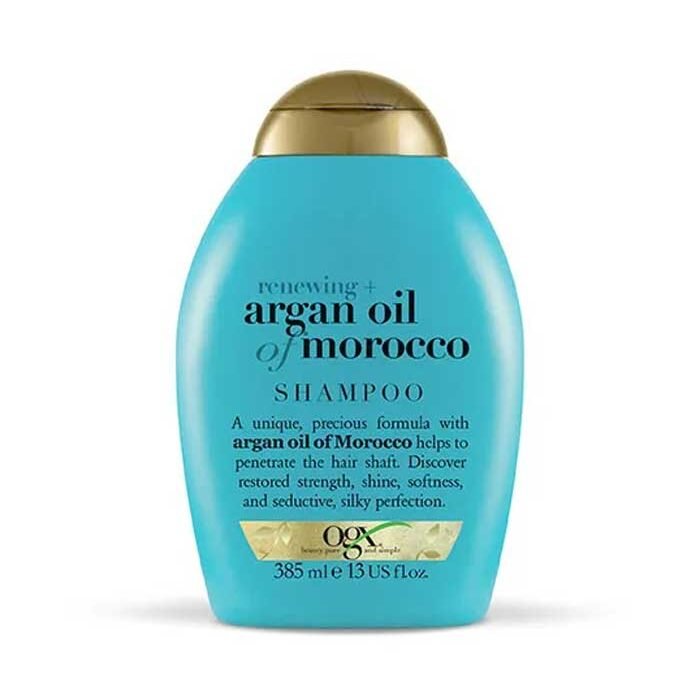 OGX-SHAMPOO-BLUE.jpg OGX Extra Strength Argan Oil Of Morocco Shampoo 385 ML — OGX shampoing au Maroc