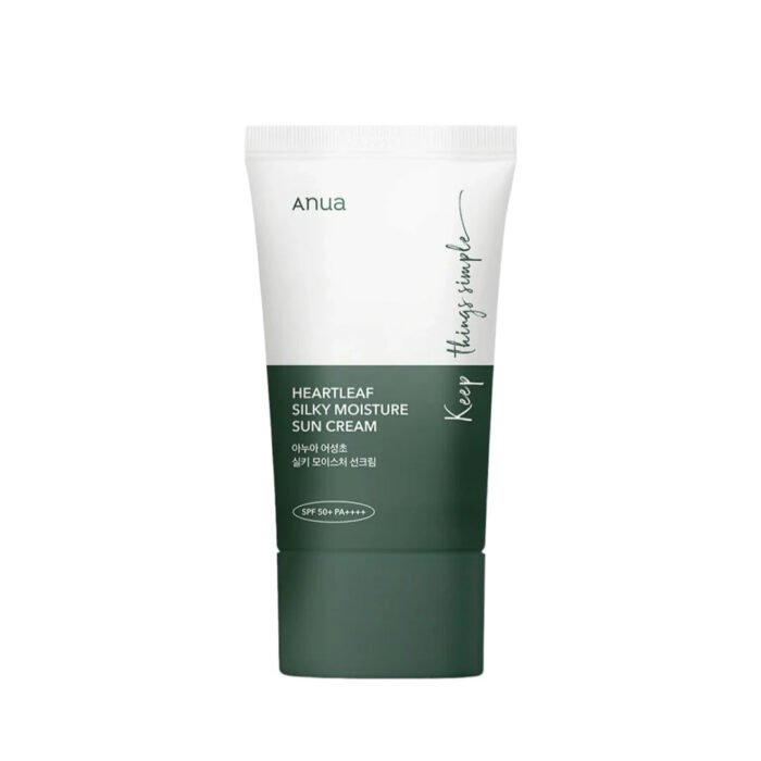 PhotoRoom-20230605_225600_1080x_1e7d578f-3bbf-4ca6-af7c-3b1fda27ae36.jpg Anua Heartleaf Silky Moisture Sun Cream SPF 50+ PA++++ — Anua crème solaire visage au Maroc