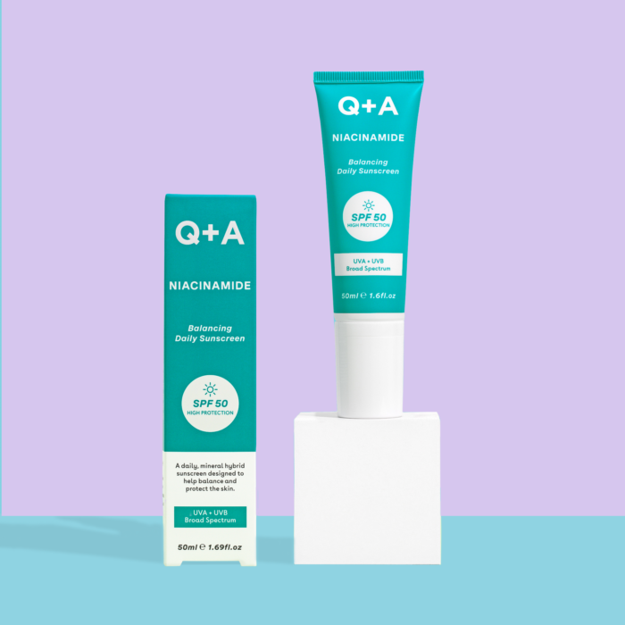 Q+A Niacinamide SPF 50 Créme Solaire quotidien équilibrant — Q+A crème solaire visage au Maroc