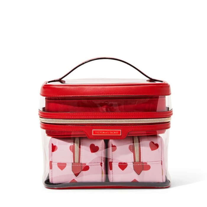 Victorias Secret 4-in-1 Train Case Red Hearts — Victorias Secret soin beauté au Maroc