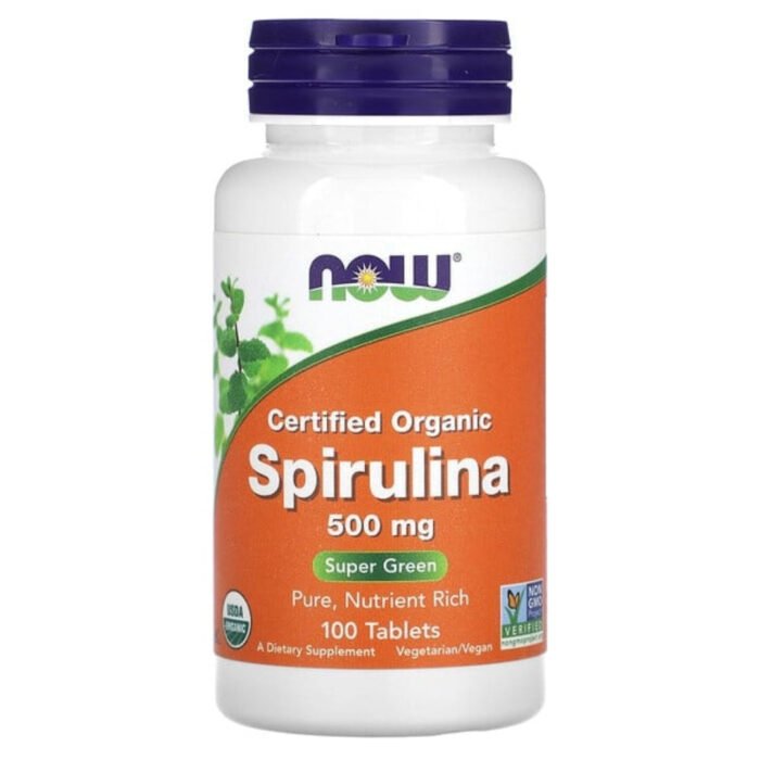 SmartSelect_20230615_211246_iHerb.jpg Organic Spirulina 500mg - Now Foods — Organic complément alimentaire au Maroc