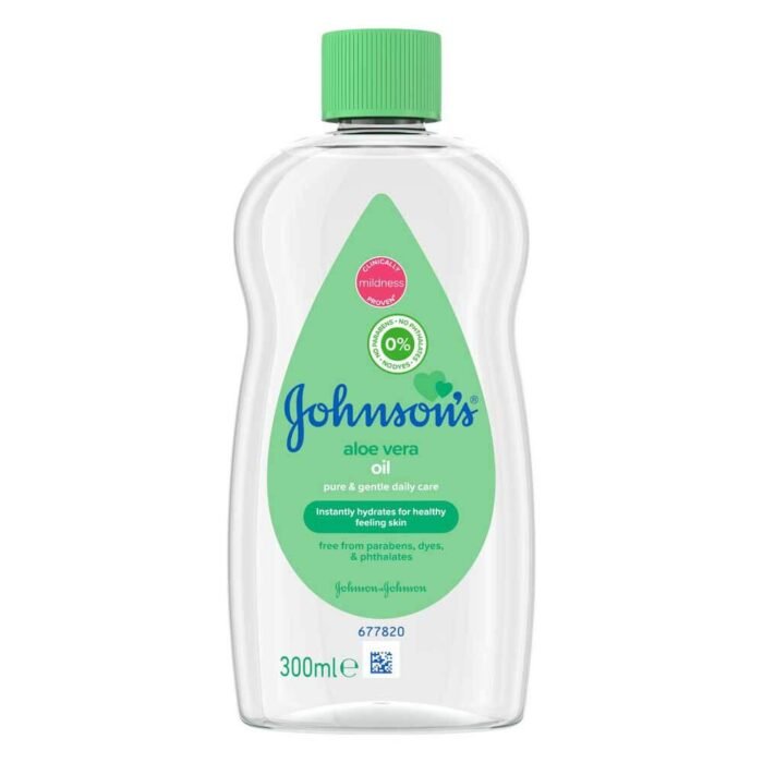 aloe-vera-oil.jpg Johnson's Aloe Vera Baby Oil 300ml — Johnson's soin bébé enfant au Maroc