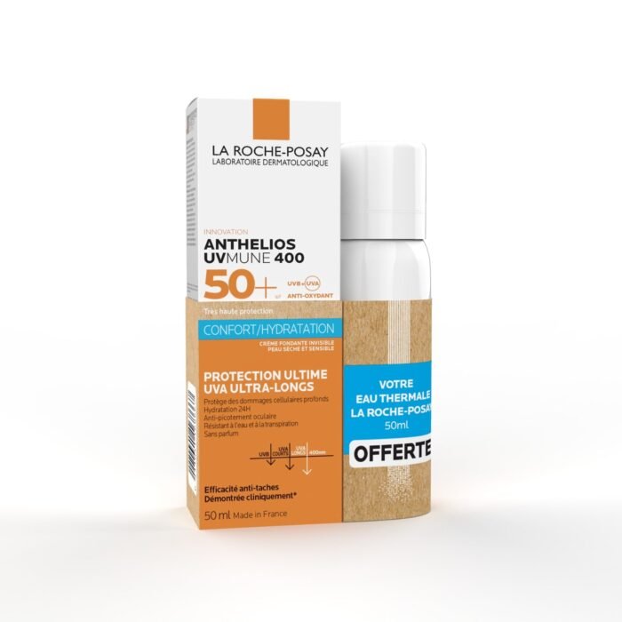 La Roche Posay ANTHELIOS UVMUNE 400 CRÈME SOLAIRE SPF50+ = Eau Thermale 50ml Offerte — La Roche Posay crème solaire visage au Maroc