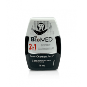 BIO MED Dentifrice + Solution Dentaire 2en1 Gel Oral Avec Charbon Actif