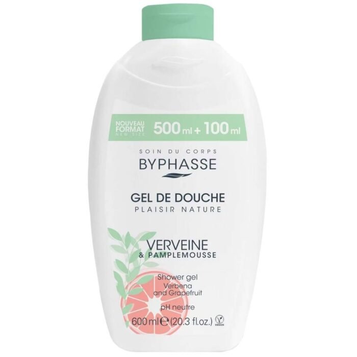 Byphasse Gel de douche plaisir nature Verveine & Pamplemousse 600ml — Byphasse gel douche au Maroc