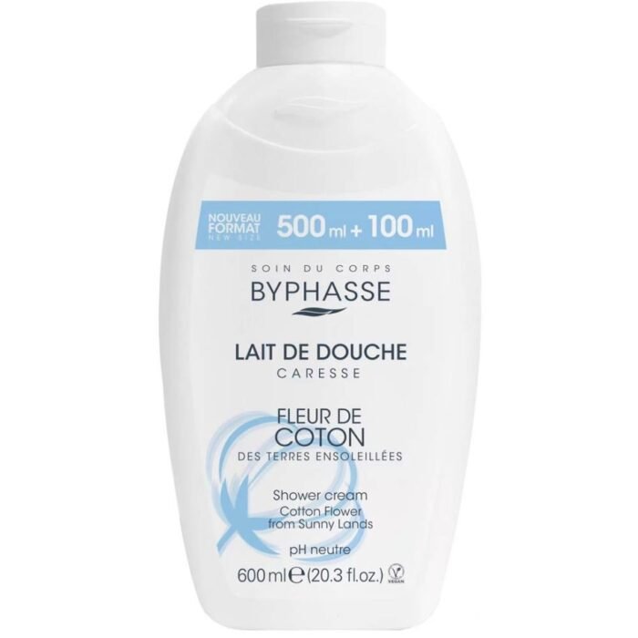 byphasse-lait-de-douche-caresse-fleur-de-coton-600ml.jpg Byphasse Lait de Douche Caresse Fleur de Coton 600ml — Byphasse soin beauté au Maroc