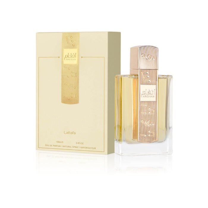lattafa-angham-perfume-bottle-beside-box-against-white-background.jpg Lattafa - ANGHAM Edp 100ml — Lattafa parfum unisexe au Maroc