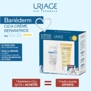 Uriage – Bariéderm – Cica-Crème SPF50+ au Cuivre-Zinc = Uriage Huile Lavante 50ml OFFERTE