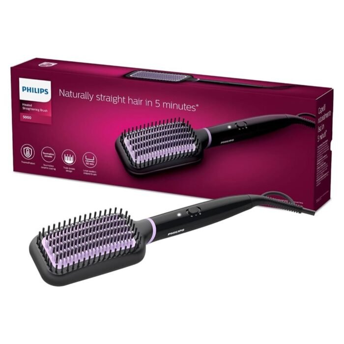 white-61xhj0xaXcL._AC_UF1000_1000_QL80.jpg PHILIPS StyleCare Essentiel Brosse lissante chauffante - BHH880/00 — Philips coiffant cheveux au Maroc