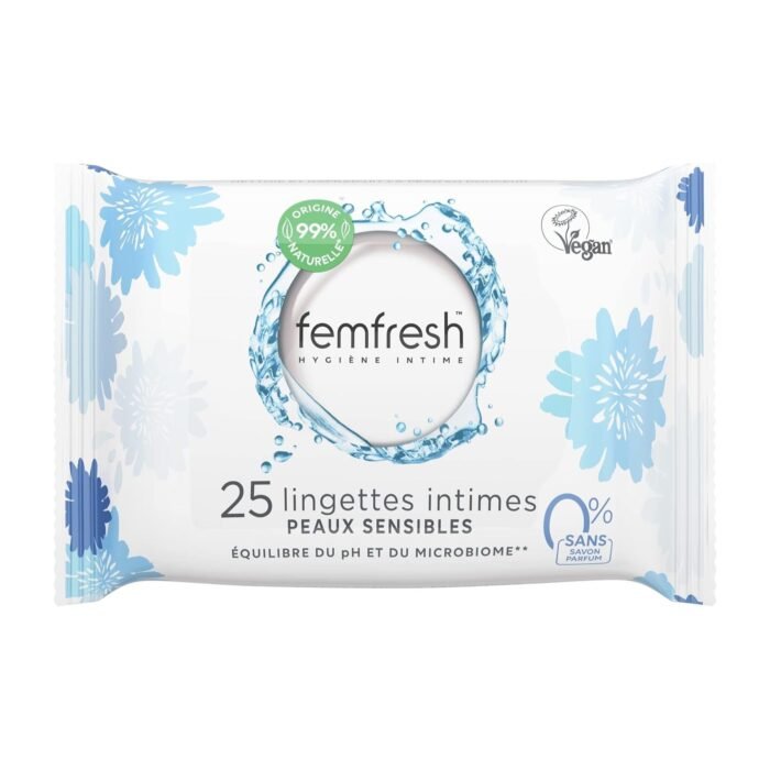 Femfresh Lingettes Intimes Peaux Sensibles 0% 25 Lingettes — Femfresh hygiène intime au Maroc