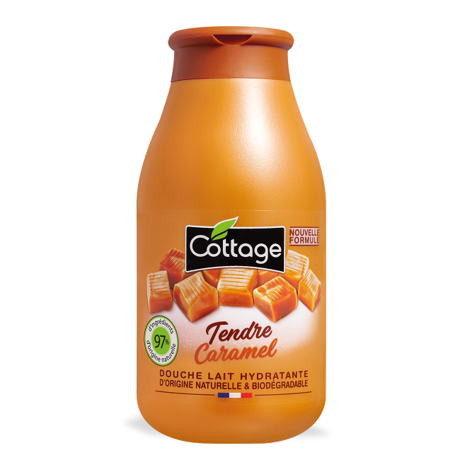 white-COTTAGE_TENDRE_CARAMEL_250ml_FR_720x1300-360x0-c-default.png Cottage Douche & Bain Lait Hydratant Tendre Caramel 250ml — Cottage crème hydratante visage au Maroc
